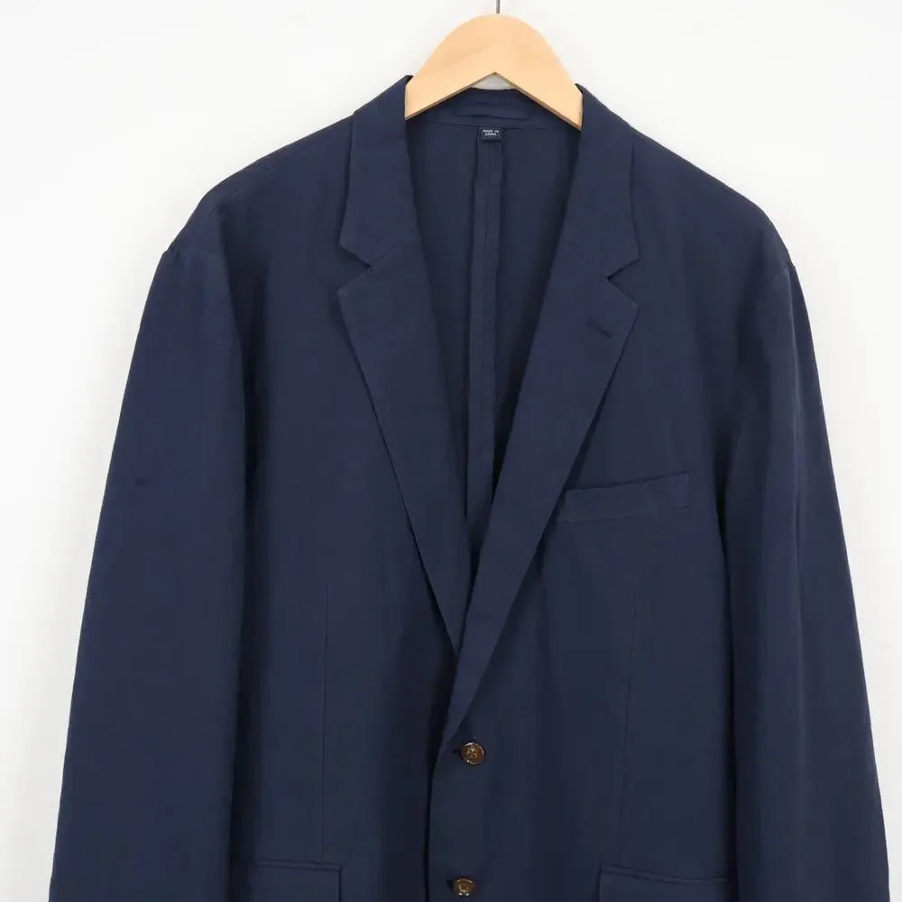 J.Crew Ludlow Slim Fit Unstructured Suit Jacket Irish Cotton Linen Navy 48L NWT